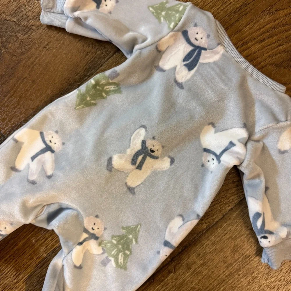 Carters Preemie Baby Boy Sleeper Sleep N Play Zippered Outfit Blue Yeti‎ Trees
